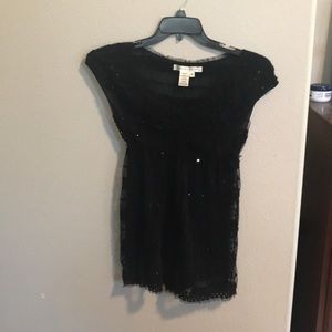 Black Sequined Sleeveless Top